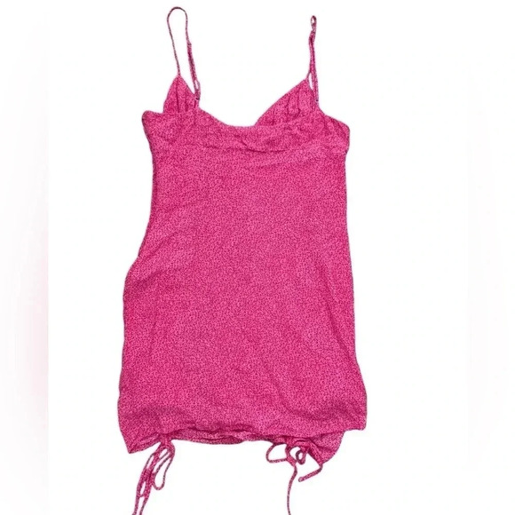 Adjustable Pink Mini Dress, Size Medium Valentines Day Dress Pleated Ruffles - Picture 5 of 9